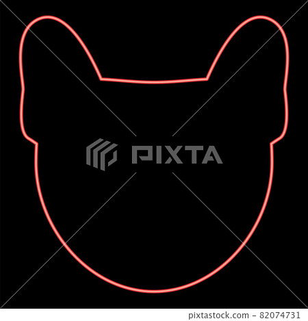 Neon dog head red color vector illustration flat Neon dog head red color vector illustration flat 82074731