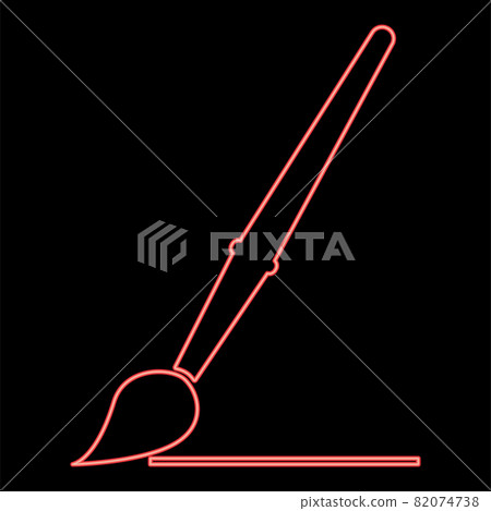 Neon art paint brush red color vector Neon art paint brush red color vector 82074738