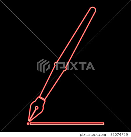 Neon pen red color vector illustration flat style Neon pen red color vector illustration flat style 82074739
