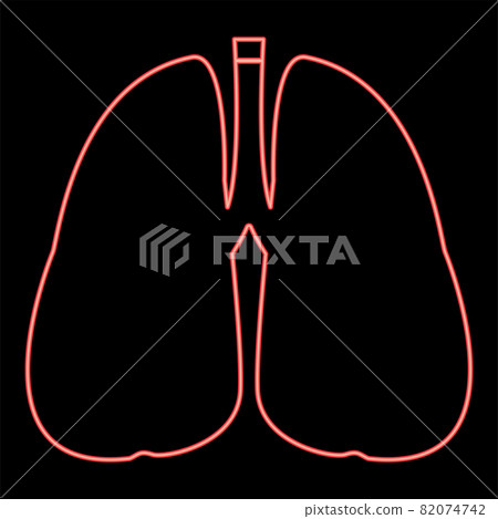 Neon lungs red color vector illustration flat  82074742
