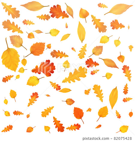 Gold Autumn background. Golden maple and oak... - Stock Illustration ...