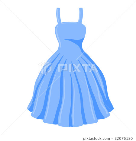 Ball gown. Women clothing. Beautiful dress. Flat cartoon Ball gown. Women clothing. Beautiful dress. Flat cartoon 82076180