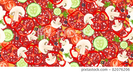 Seamless pattern with Ingredients for pizza Seamless pattern with Ingredients for pizza 82076206