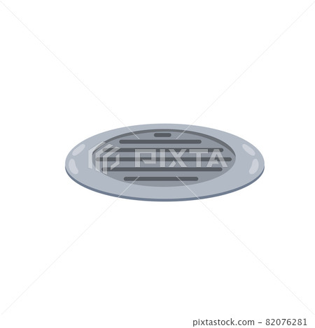 Drain in plumbing. Sink hole on floor. Element of water supply system. 82076281