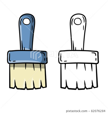 Paint brush. Drawing and sketch isolated on a white background. Paint brush. Drawing and sketch isolated on a white background. 82076284