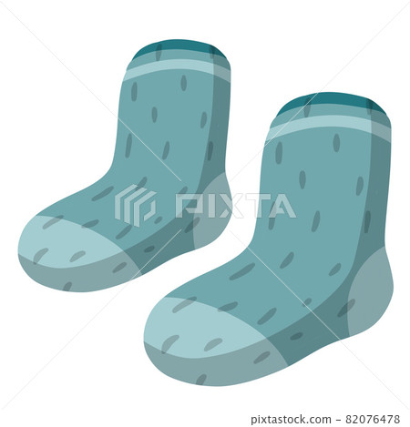 Warm wool socks. Flat illustration. Children drawing. 82076478