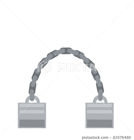 Handcuff. Icon of arrest of offender. Element of police and prisons. 82076480