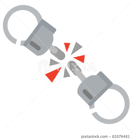 Handcuff. Icon of arrest of offender. Element of police and prisons. Handcuff. Icon of arrest of offender. Element of police and prisons. 82076481