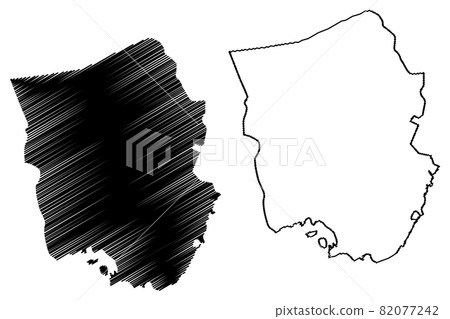 Saint Catherine Parish (Parishes of Jamaica, Middlesex County) map vector illustration, scribble sketch St Catherine map 82077242