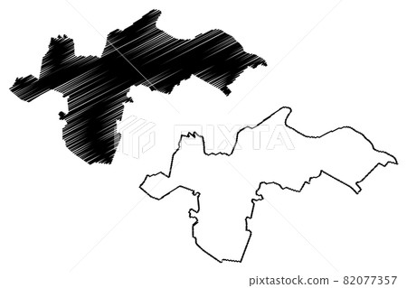 Ocnita District (Republic of Moldova, Administrative divisions of Moldova) map vector illustration, scribble sketch Ocnita map 82077357