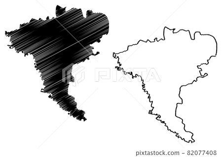 Ungheni District (Republic of Moldova, Administrative divisions of Moldova) map vector illustration, scribble sketch Ungheni map 82077408