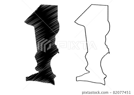 Oshana Region (Regions of Namibia, Republic of Namibia) map vector illustration, scribble sketch Oshana map 82077451