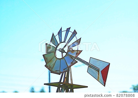 Pastel style "windmill weathercock" illustration image Pastel style "windmill weathercock" illustration image 82078808