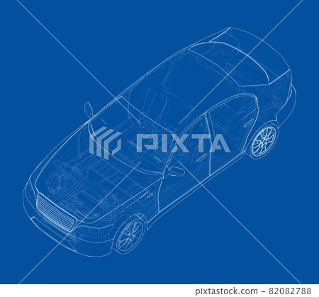 Electric Vehicle Sketch. Vector 82082788