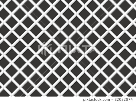White and black grid-like wall made by traditional Japanese construction method Namako wall 82082874