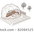 Glamping camp with dome-shaped tent_simple color 82084325