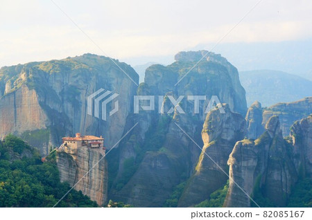 Superb view of the Meteora Monasteries, a World Complex Heritage Site Superb view of the Meteora Monasteries, a World Complex Heritage Site 82085167