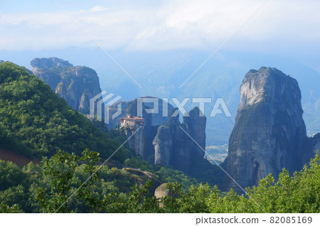 Superb view of the Meteora Monasteries, a World Complex Heritage Site Superb view of the Meteora Monasteries, a World Complex Heritage Site 82085169