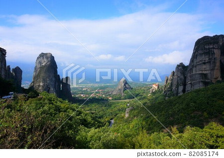 Superb view of the Meteora Monasteries, a World Complex Heritage Site Superb view of the Meteora Monasteries, a World Complex Heritage Site 82085174