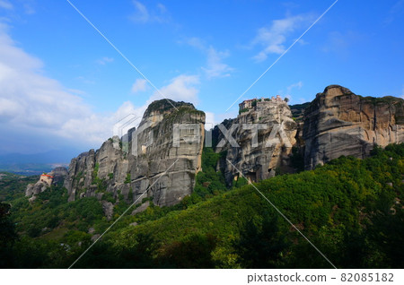 Superb view of the Meteora Monasteries, a World Complex Heritage Site Superb view of the Meteora Monasteries, a World Complex Heritage Site 82085182
