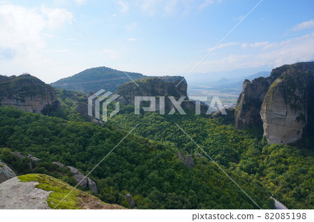 Superb view of the Meteora Monasteries, a World Complex Heritage Site Superb view of the Meteora Monasteries, a World Complex Heritage Site 82085198