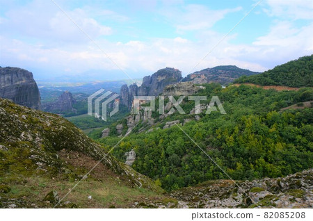 Superb view of the Meteora Monasteries, a World Complex Heritage Site Superb view of the Meteora Monasteries, a World Complex Heritage Site 82085208