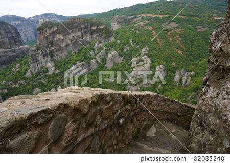 Superb view of the Meteora Monasteries, a World Complex Heritage Site Superb view of the Meteora Monasteries, a World Complex Heritage Site 82085240