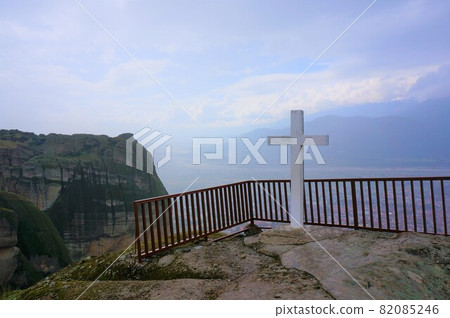 Superb view of the Meteora Monasteries, a World Complex Heritage Site Superb view of the Meteora Monasteries, a World Complex Heritage Site 82085246