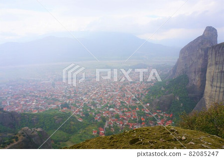 Superb view of the Meteora Monasteries, a World Complex Heritage Site Superb view of the Meteora Monasteries, a World Complex Heritage Site 82085247