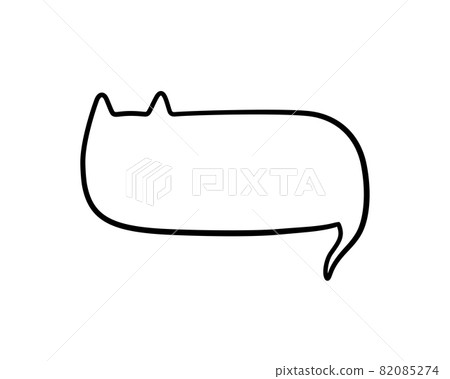 Speech bubble in the shape of a cat. Empty cute speech bubble with cat ears and tail. Linear vector illustration isolated on white background 82085274