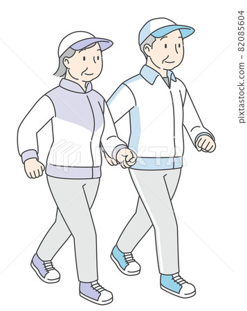 Senior couple walking 82085604