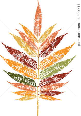 Colored ink print of a fallen autumn leaf. Watercolor leaf. Colored ink print of a fallen autumn leaf. Watercolor leaf. 82085711