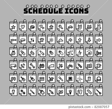 Simple and minimal schedule icon set 82087057