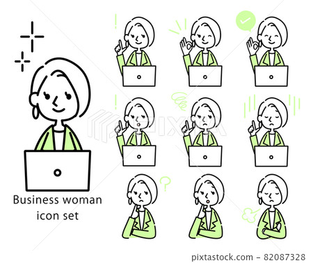 Career woman icon illustration material vector 82087328