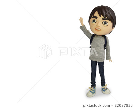 Backpack man doll waving Backpack man doll waving 82087833