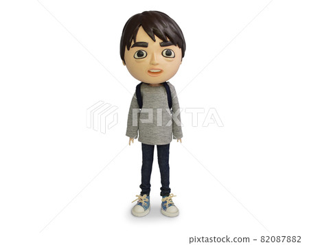 Front of a backpack man's doll Front of a backpack man's doll 82087882