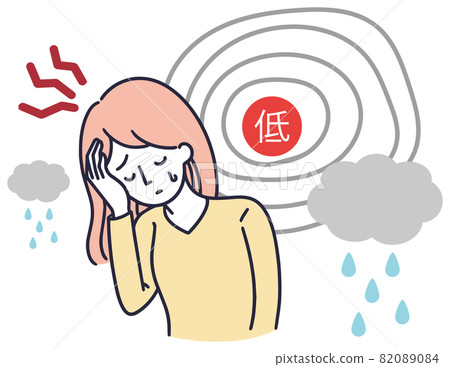 Cyclone headache female simple illustration 82089084