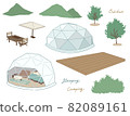 Glamping camp with dome-shaped tent_part material 82089161