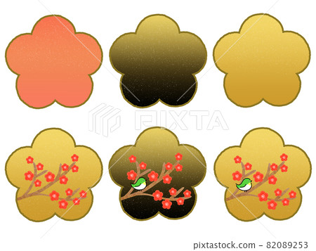 Illustration material: Japanese pattern frame / decoration set Illustration material: Japanese pattern frame / decoration set 82089253