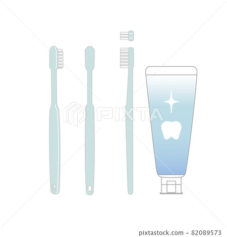Set illustration of toothbrush and toothpaste - Stock Illustration ...