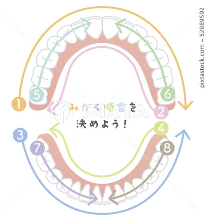 Order of brushing teeth Permanent teeth 82089592