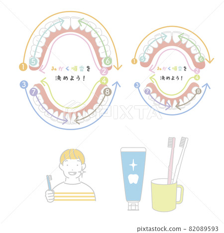 Tooth brushing order Permanent teeth Milk teeth 82089593