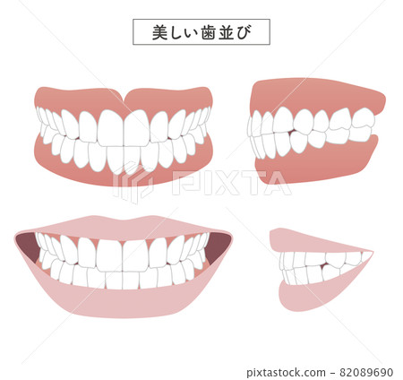Beautiful dentition set illustration 82089690