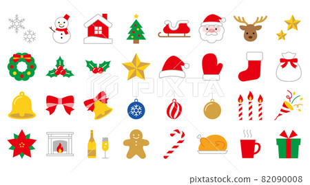 平面設計聖誕圖標集 平面設計聖誕圖標集 82090008
