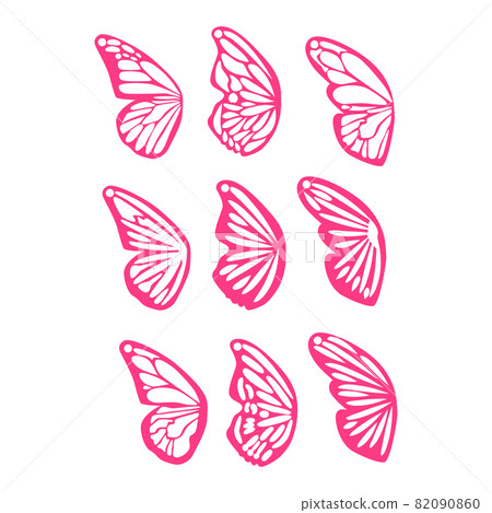 Butterflies spring silhouettes. Earrings cut files templates on white background Butterflies spring silhouettes. Earrings cut files templates on white background 82090860