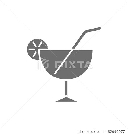 Cocktail glass grey icon. Isolated on white background 82090977