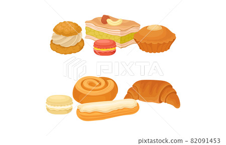 Sweet Confection and Pastry with Bun and Muffin Vector Set Sweet Confection and Pastry with Bun and Muffin Vector Set 82091453
