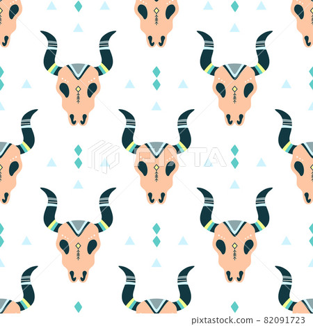 seamless pattern with animal skull, vector illustration seamless pattern with animal skull, vector illustration 82091723