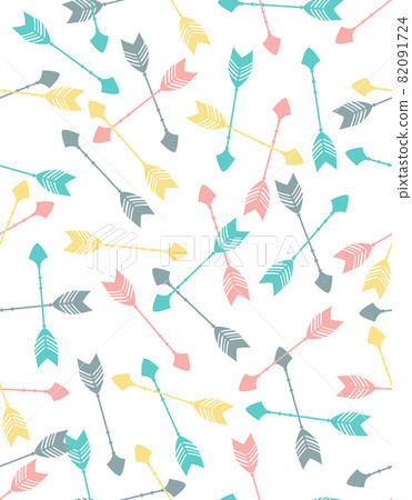 seamless pattern colored arrows on white background seamless pattern colored arrows on white background 82091724