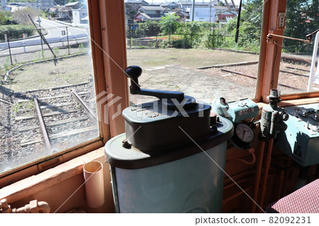 Old railroad driver's seat 82092231